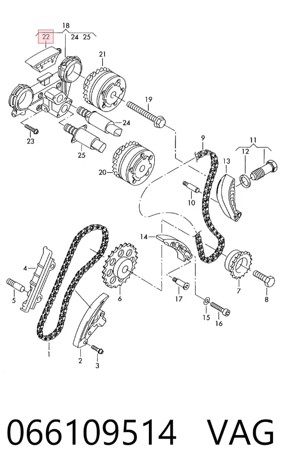 Tensor superior de la cadena de distribución Volkswagen Golf IV