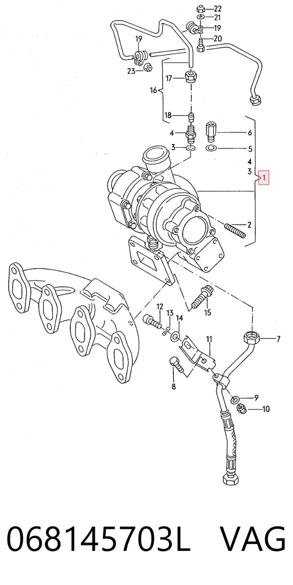 Turbocompresor 068145703L VAG