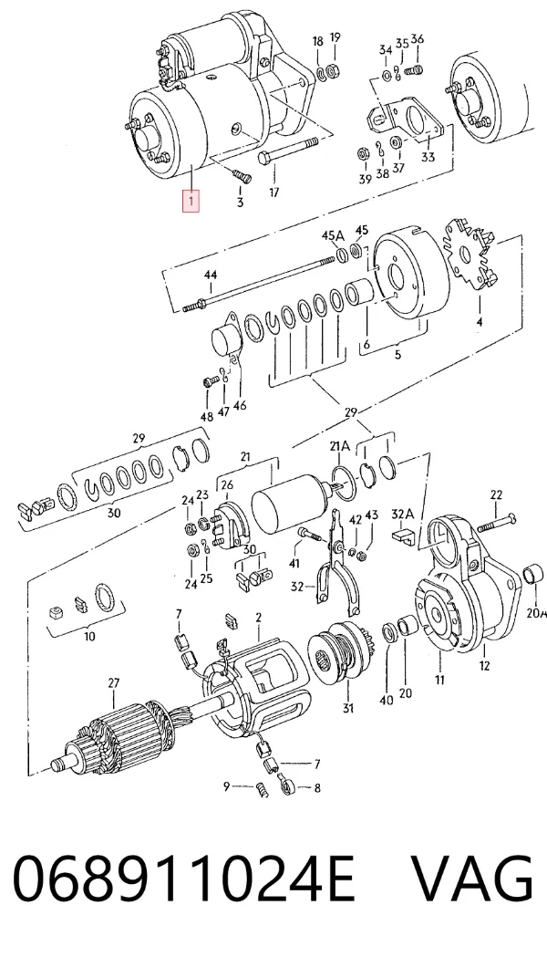 Motor de arranque 068911024E VAG