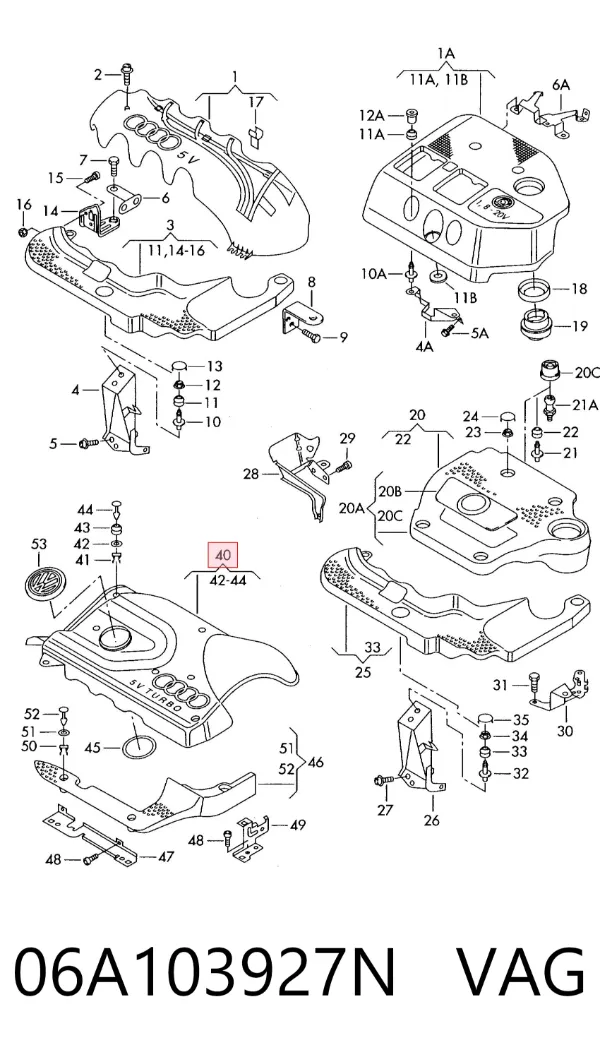 Tapa motor 06A103927N VAG