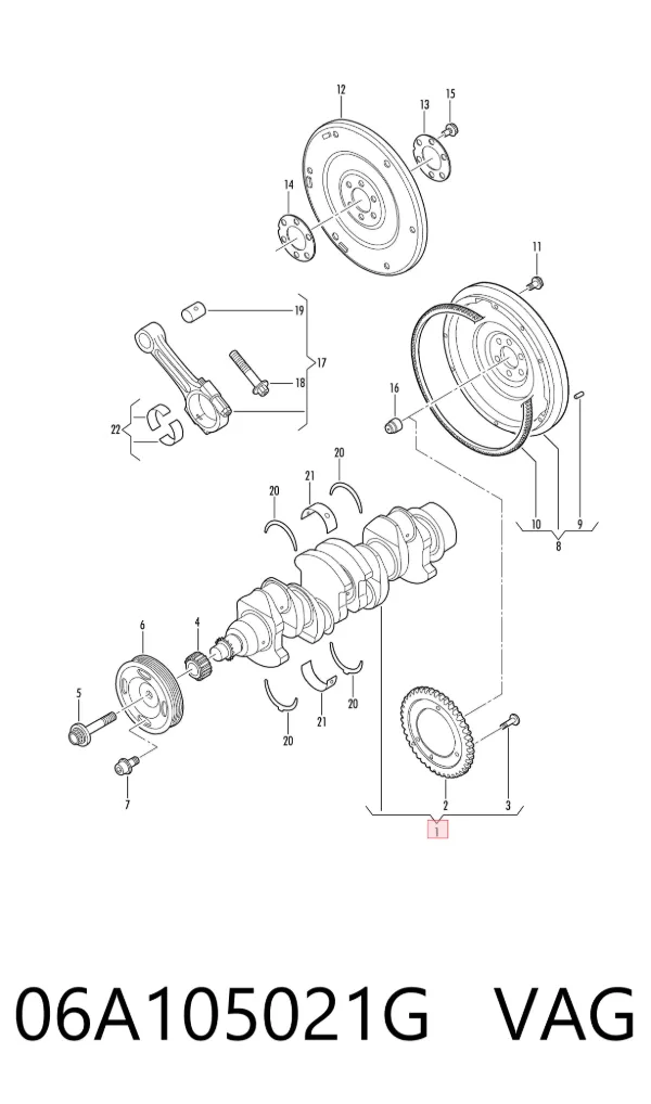 Cigüeñal 06A105021G VAG