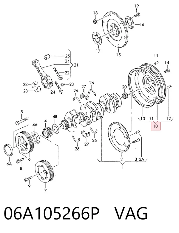 Volante motor 06A105266P VAG