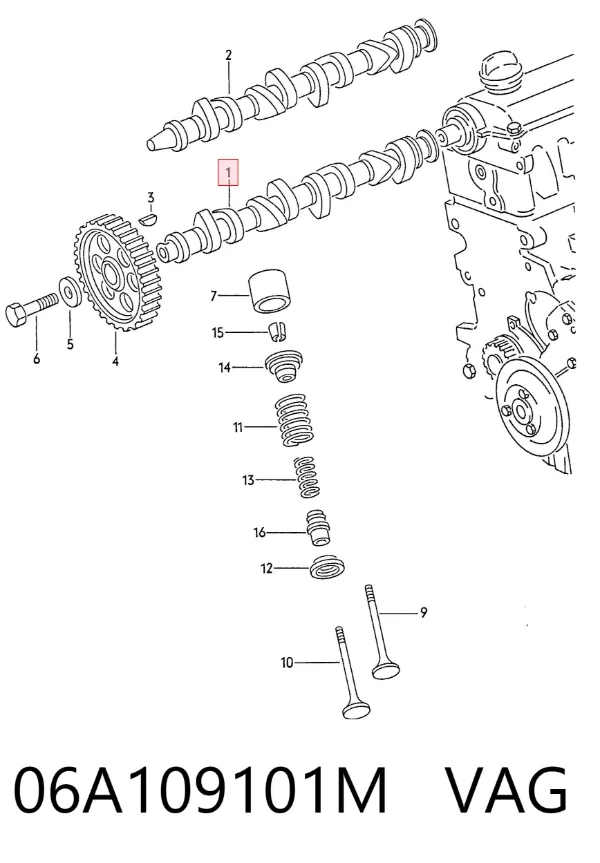Árboles de levas 06A109101M VAG