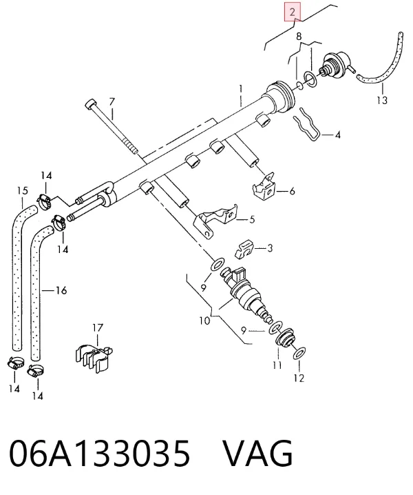 Regulador de presión de combustible 06A133035 VAG