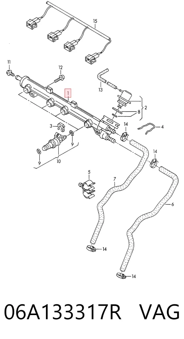 Rampa de combustible 06A133317R VAG