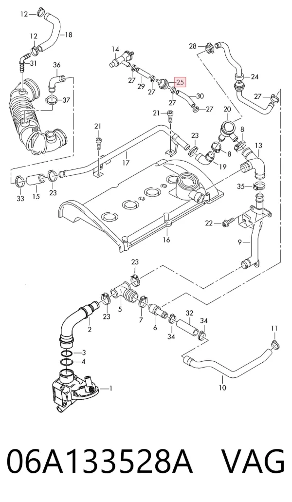 Válvula PCV 06A133528A VAG