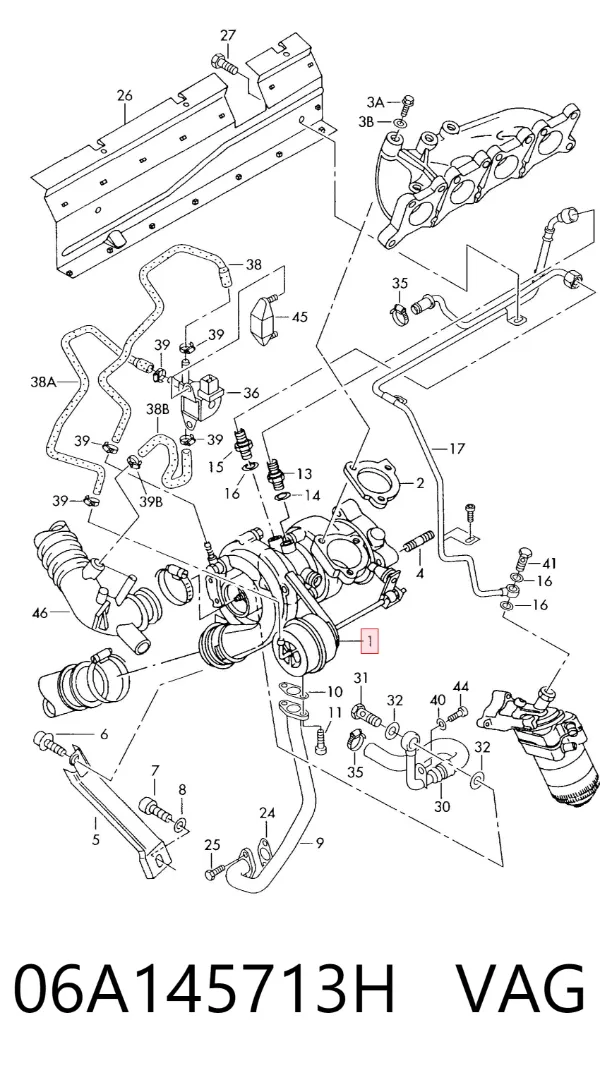 Turbocompresor 06A145713H VAG