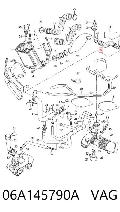 Tubo de aire VAG 06A145790A