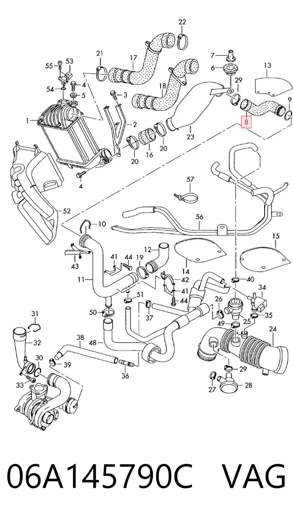 Tubo de aire 06A145790C VAG