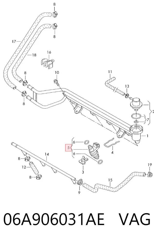 Inyector 06A906031AE VAG