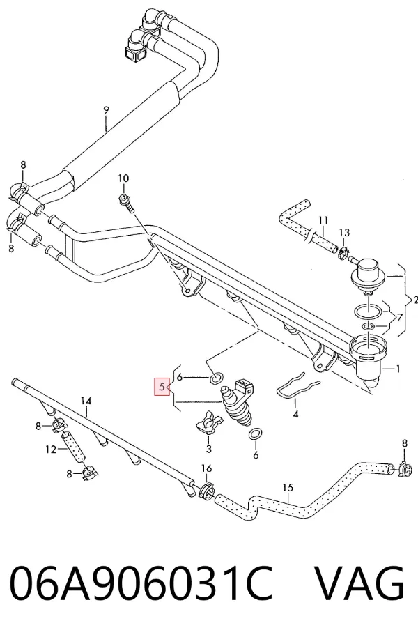 Inyector 06A906031C VAG