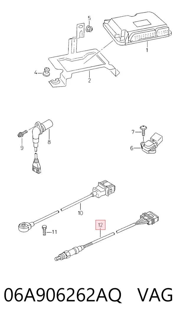 Sonda lambda de oxígeno posterior al catalizador 06A906262AQ VAG