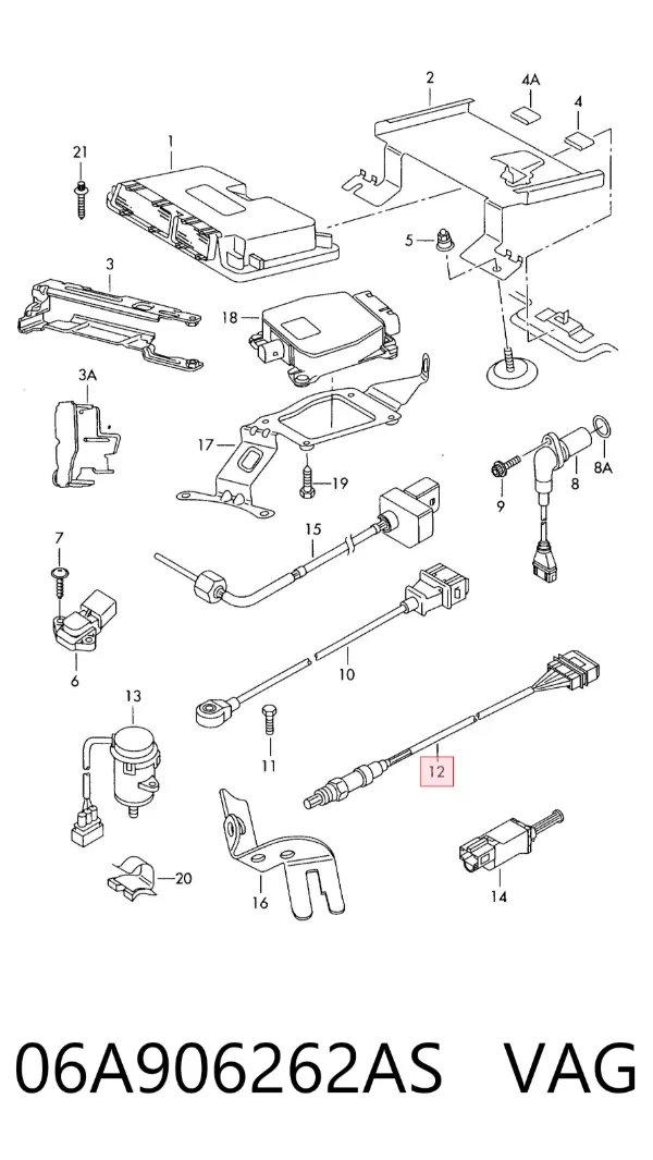 Sensor de oxígeno previo al catalizador 06A906262AS VAG