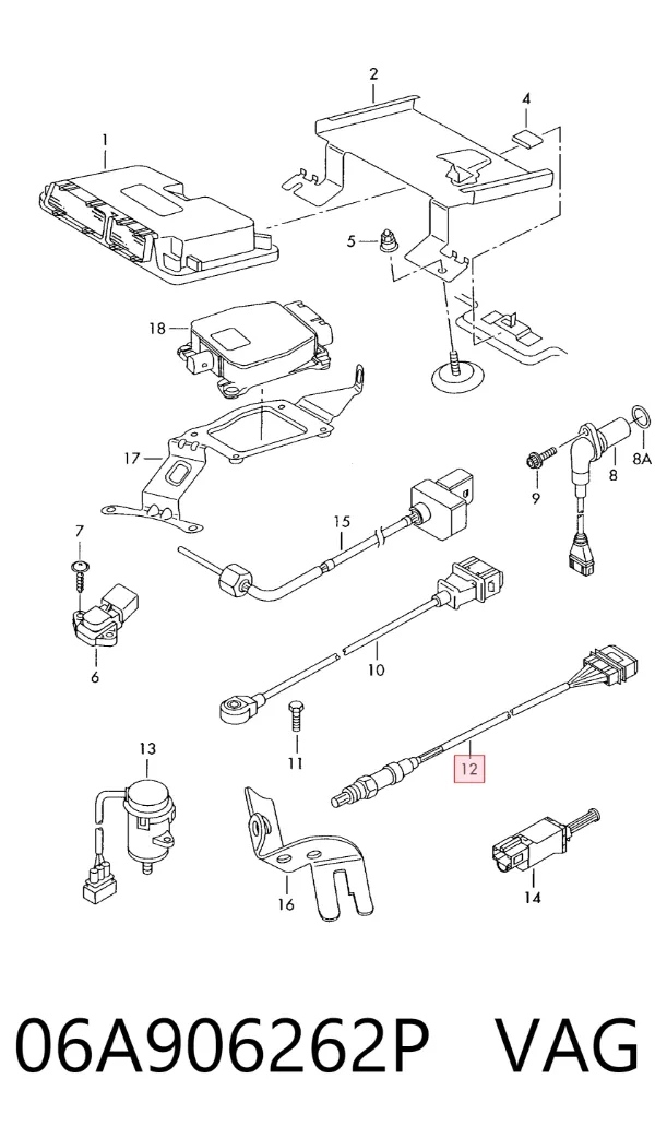 Sonda lambda, sensor de oxígeno después del catalizador izquierdo 06A906262P VAG