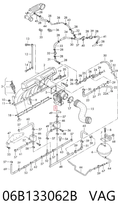 Cuerpo de aceleración completo VAG 06B133062B