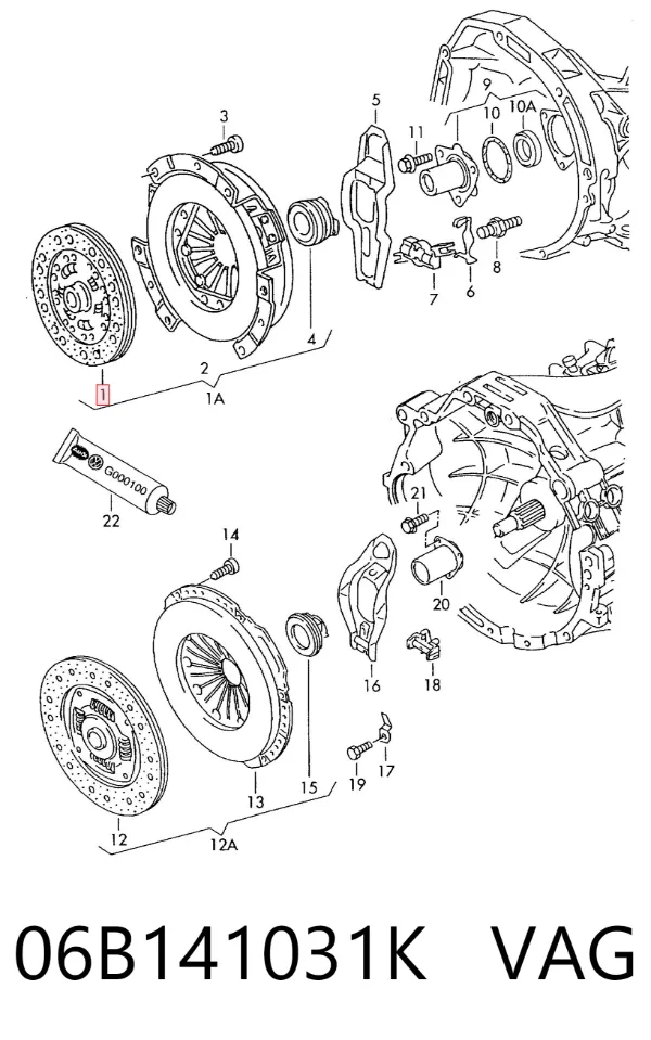 Disco de embrague 06B141031K VAG