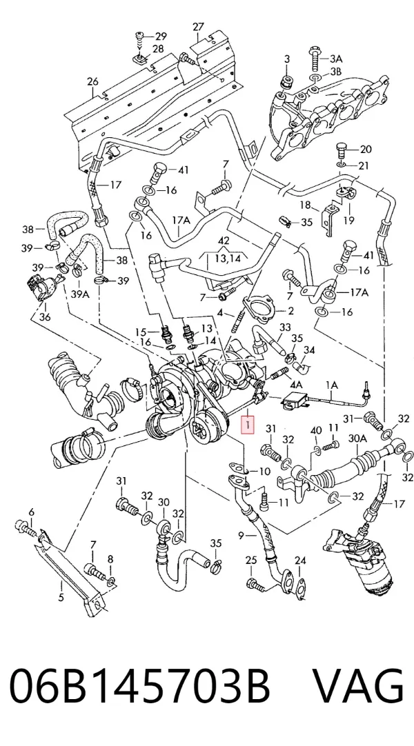 Turbocompresor 06B145703B VAG
