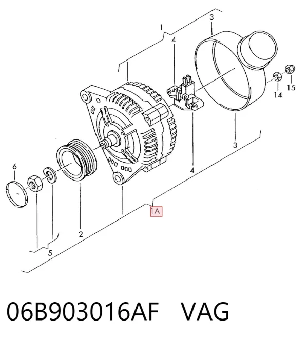 Alternador 06B903016AF VAG
