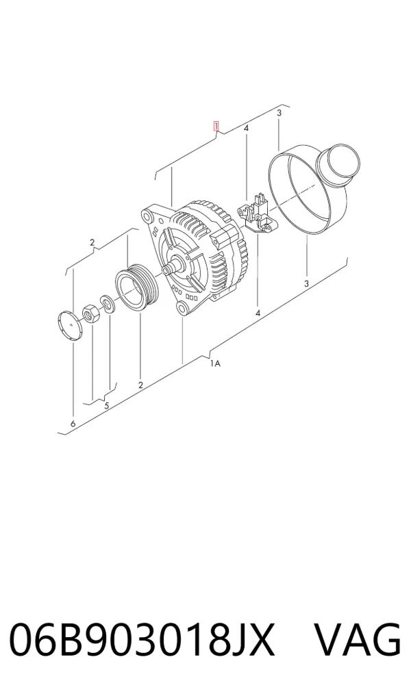 Alternador 06B903018JX VAG