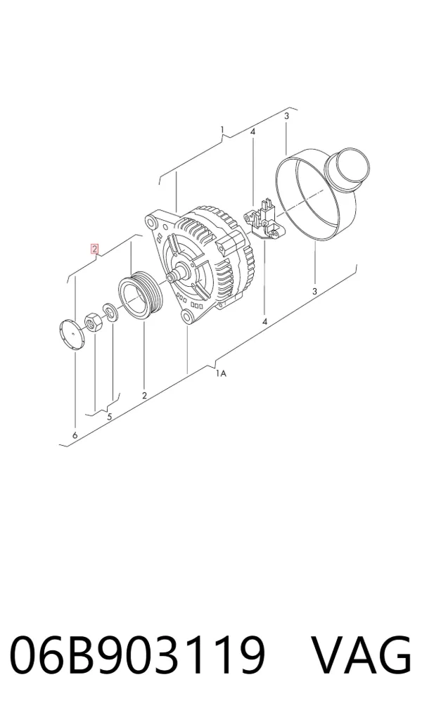 Polea alternador 06B903119 VAG