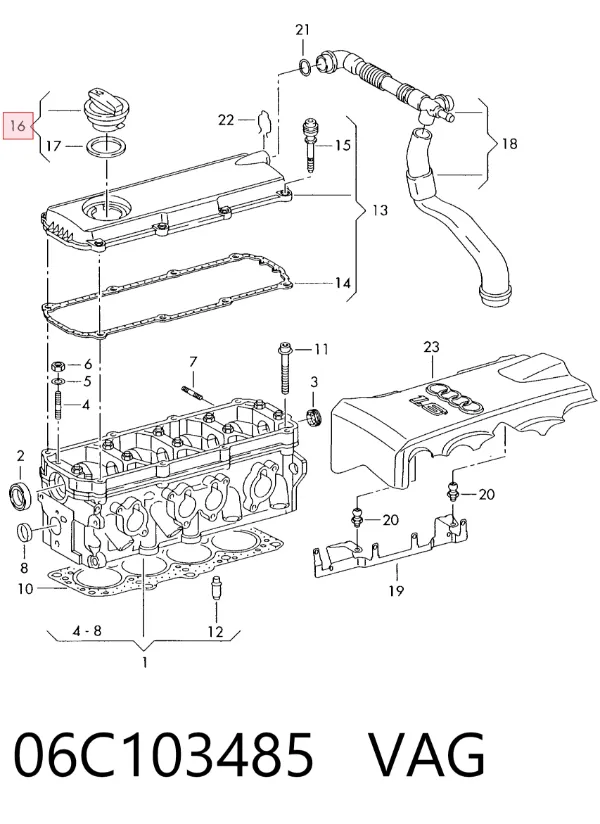 Tapa de aceite de motor 06C103485 VAG