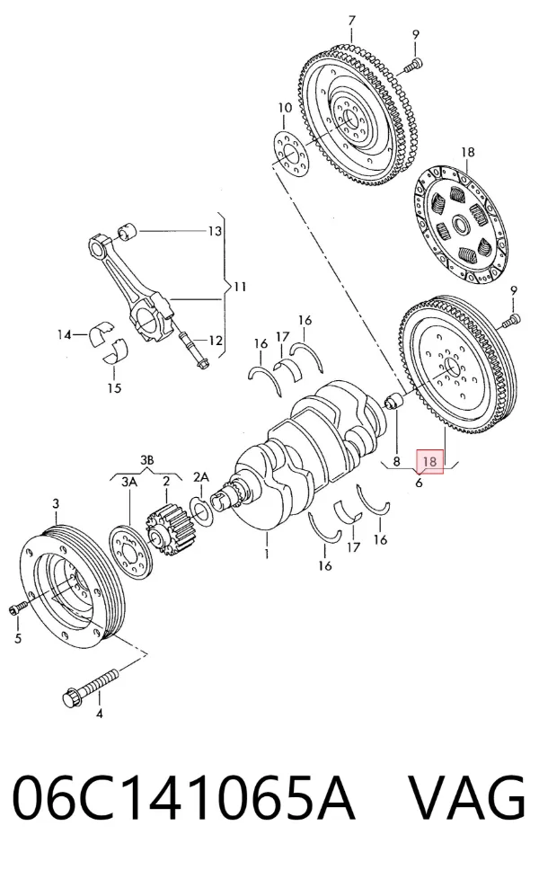 Volante motor 06C141065A VAG