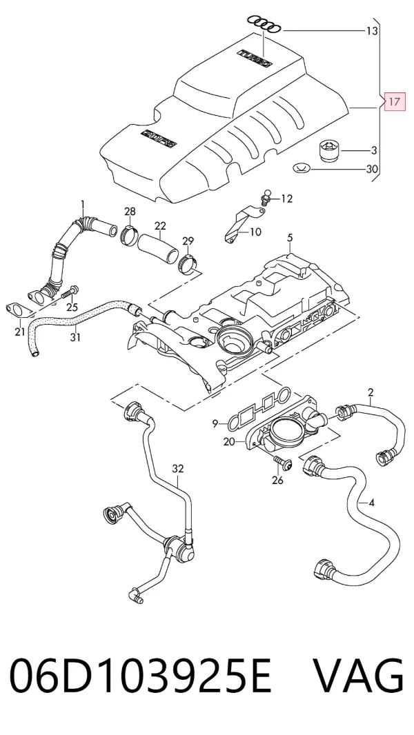Tapa motor 06D103925E VAG