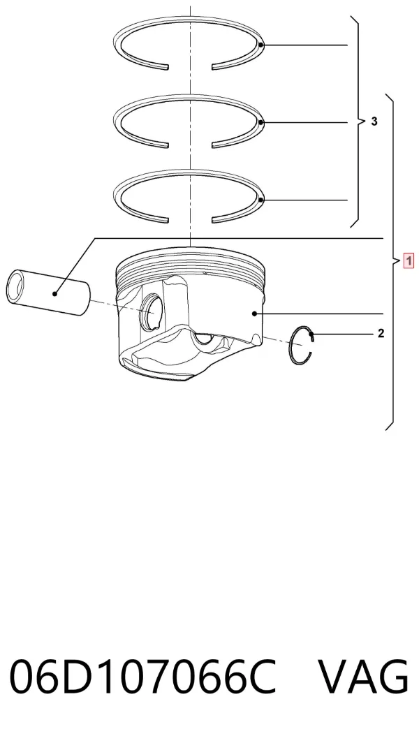 Juego de pistones para motor, segunda reparación (+0,50) 06D107066C VAG