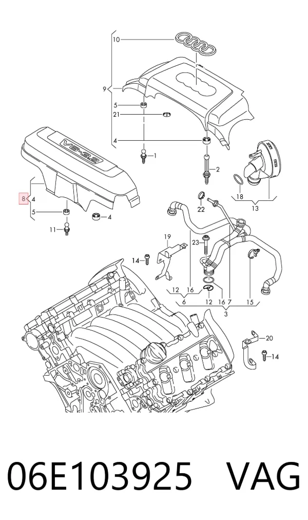 Tapa motor Audi A6 C6