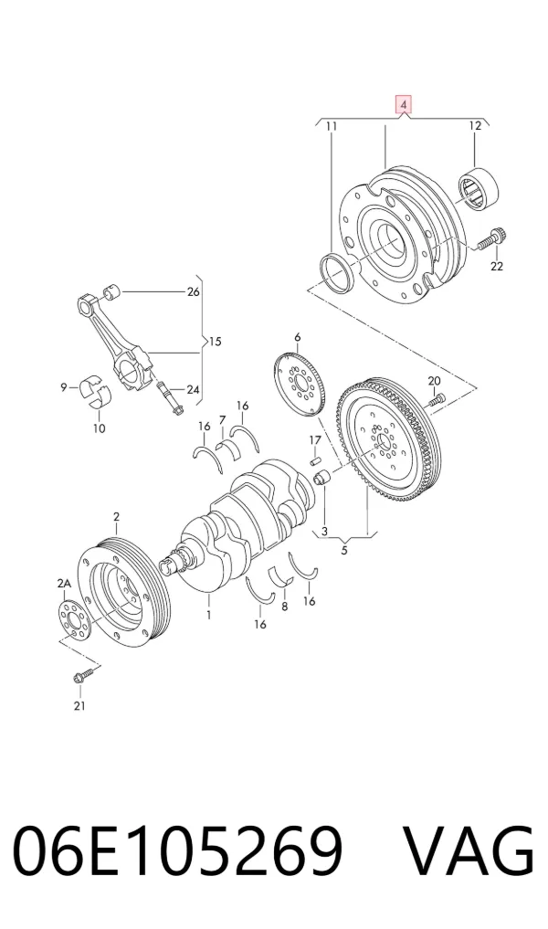 Volante motor 06E105269 VAG