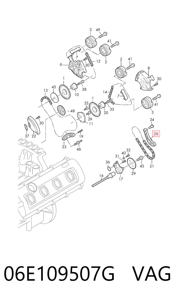 Tensor de cadena de distribución 06E109507G VAG