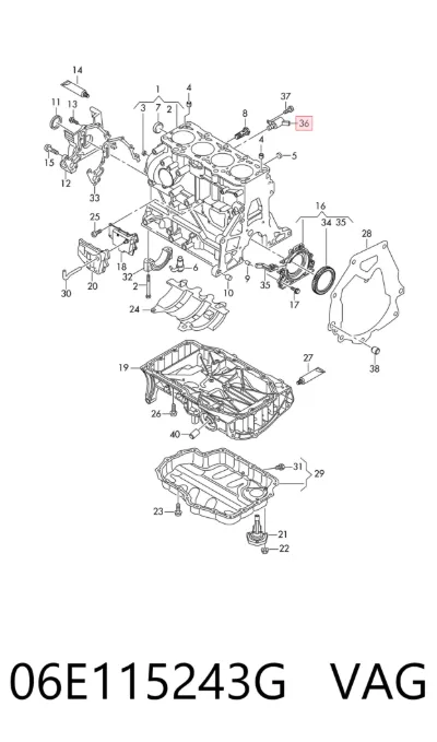 Válvula solenoide de control de posición del árbol de levas VAG 06E115243G