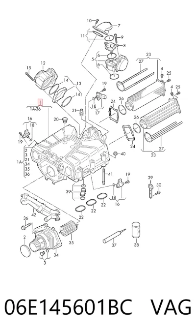 Compresor de sobrealimentación del motor VAG 06E145601BC