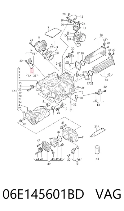 Compresor de sobrealimentación del motor VAG 06E145601BD