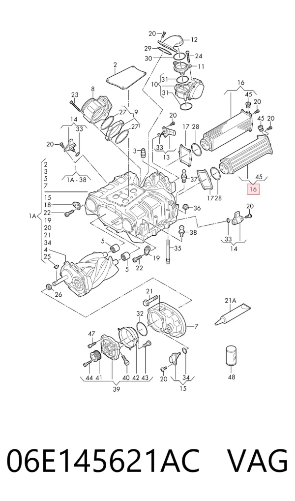 Intercooler 06E145621AC VAG