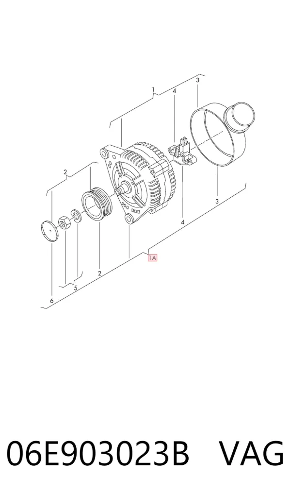 Alternador 06E903023B VAG