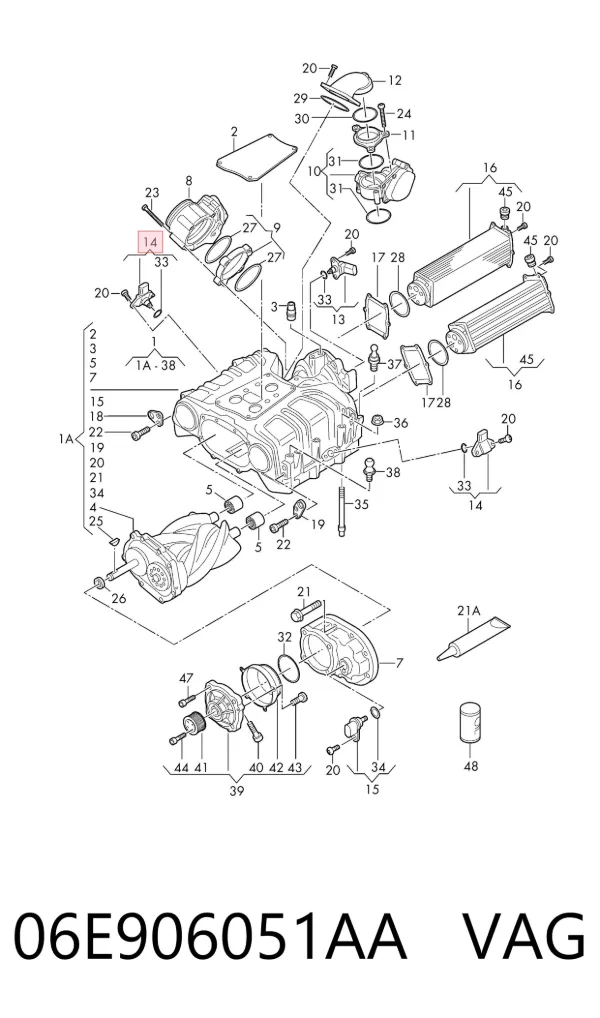 Sensor de presión de sobrealimentación 06E906051AA VAG