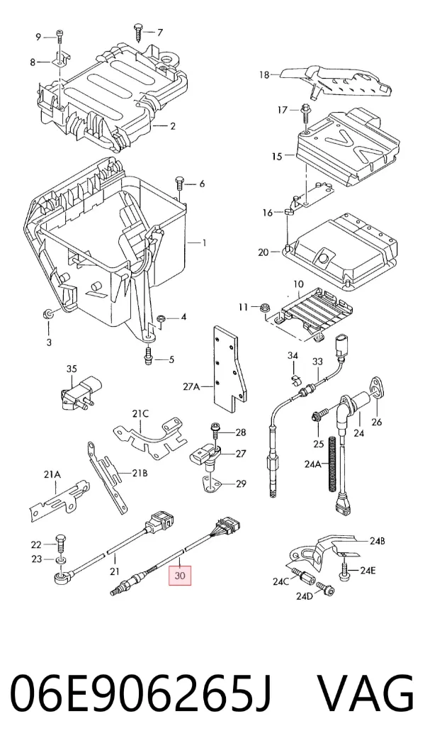 Sensor de oxígeno previo al catalizador 06E906265J VAG