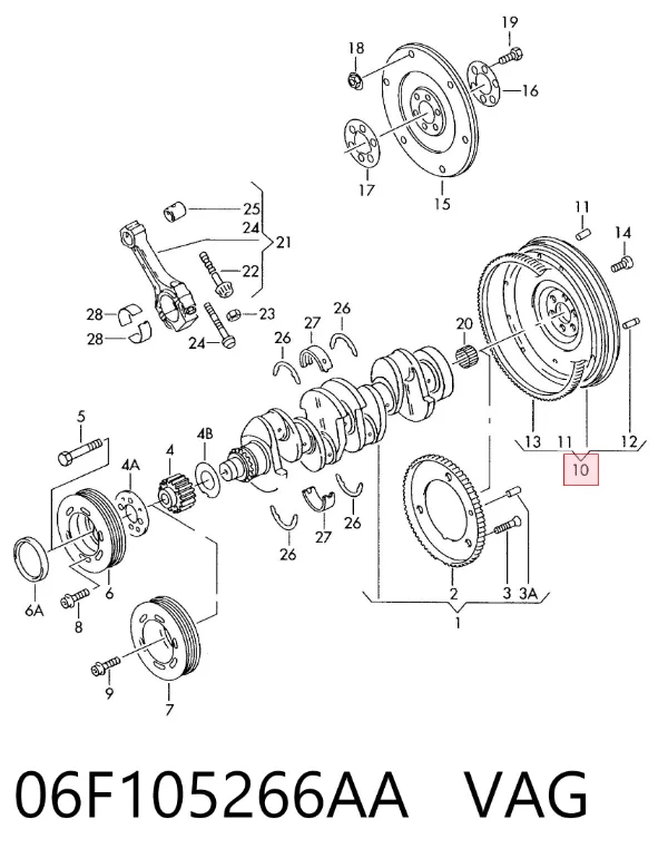 Volante motor 06F105266AA VAG