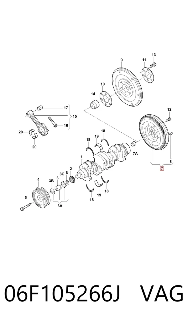 Volante motor 06F105266J VAG