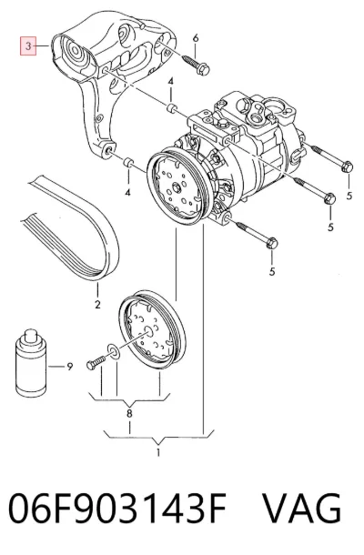 Soporte del alternador VAG 06F903143F