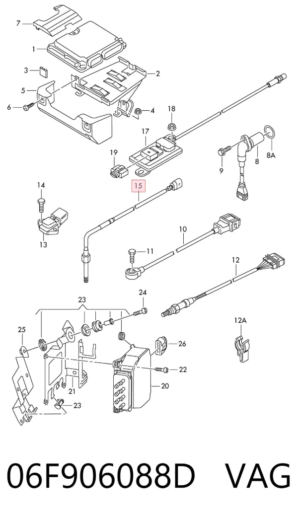 Sensor de temperatura de gases de escape después del filtro de partículas 06F906088D VAG