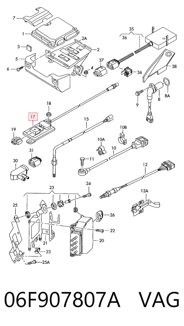 Sensor de óxidos de nitrógeno NOx 06F907807A VAG
