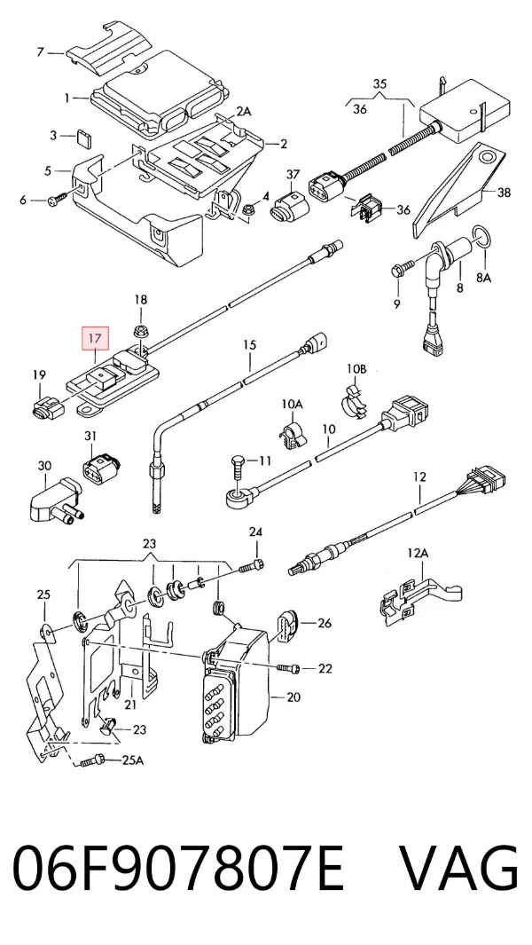 Sensor de óxidos de nitrógeno NOx 06F907807E VAG