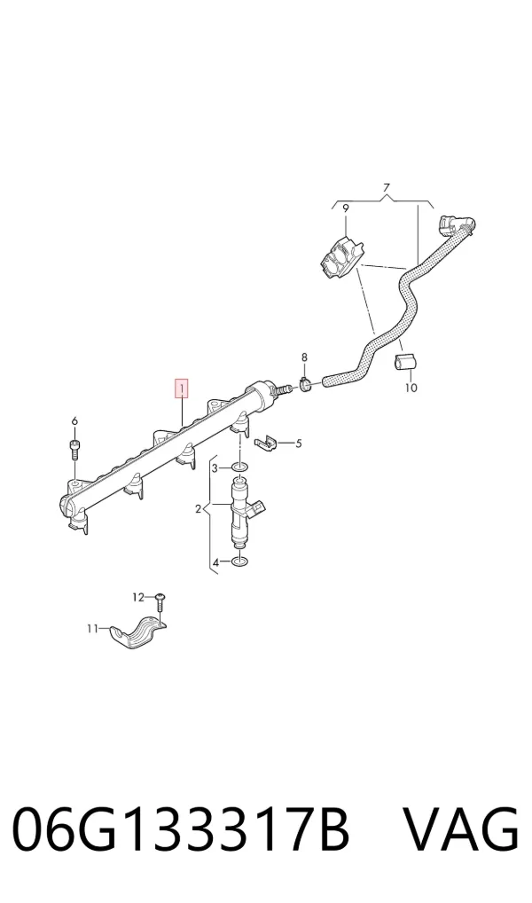 Rampa de combustible 06G133317B VAG