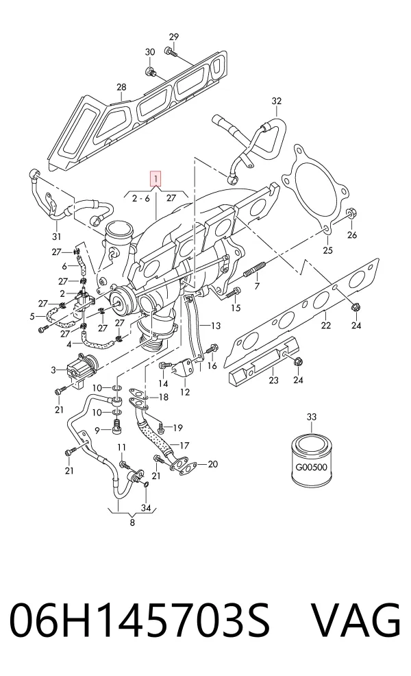 Turbocompresor 06H145703S VAG