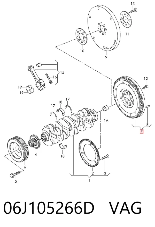 Volante motor 06J105266D VAG