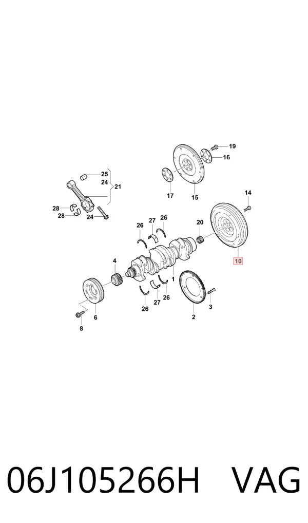 Volante motor 06J105266H VAG