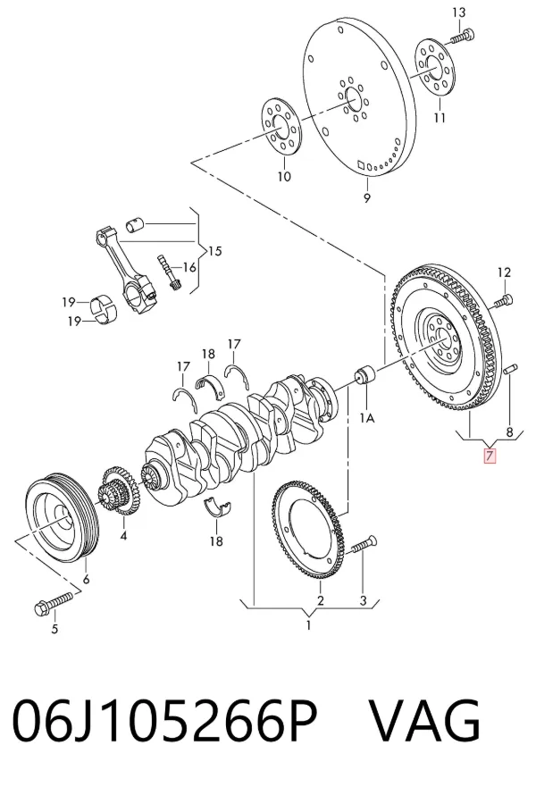 Volante motor 06J105266P VAG