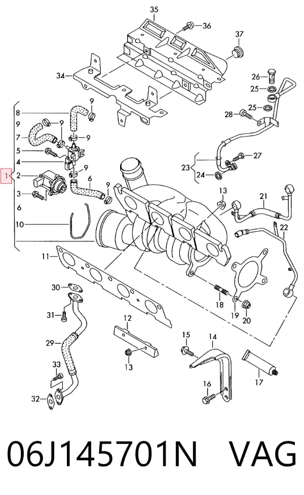 Turbocompresor 06J145701N VAG